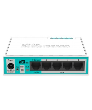 MIKROTIK RB750r2 - Router BOARD hEX Lite con 5 puertos 10/100 2