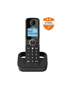 Alcatel ATL1423396 - Teléfono inalámbrico F860 negro con bloqueo de llamadas