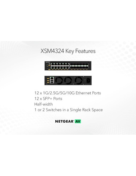 Netgear XSM4324-100NES - M4350-12X12F switch gestionable 12 puertos (1GB,2.5GB, 5GB, 10GB) más 12 puertos SFP+