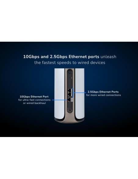 Netgear RBE970-100EUS - Satélite complementario en malla WiFi 7 de cuatro bandas Orbi serie 970, 27 Gbps