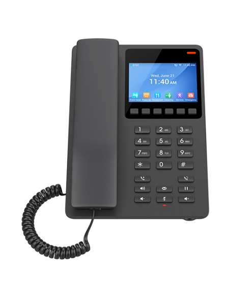 Grandstream GHP631W - Telefono WiFi dual Hotel con 2 cuentas SIP, 1x10/100 Mbps, PoE, pantalla color, negro