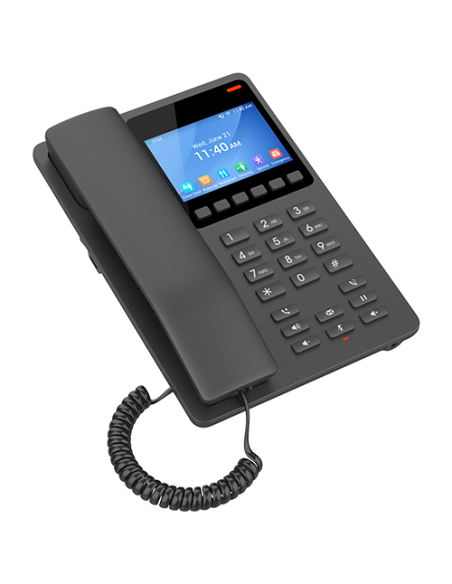 Grandstream GHP631W - Telefono WiFi dual Hotel con 2 cuentas SIP, 1x10/100 Mbps, PoE, pantalla color, negro