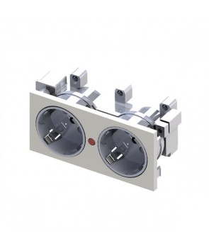 Digitus BD-1008013 Módulo Schuko doble blanco p/perfil sencillo Plus