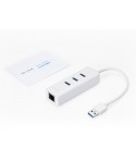 TP-Link UE330 Adaptador USB 3.0 a Ethernet Gigabit con 3 x USB 3.0, 1 conector USB 3.0, 1 x Gigabit, 3 x USB 3.0
