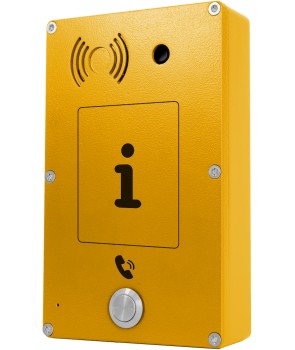 Ciser System C008-A-E - Intercomunicador Panphone Analógico Serie C de Superficie 1 botón Amarillo con Cámara Color