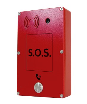 Intercom. IP-SIP Sup. 1 botón Rojo 2xEther. Cámara 2