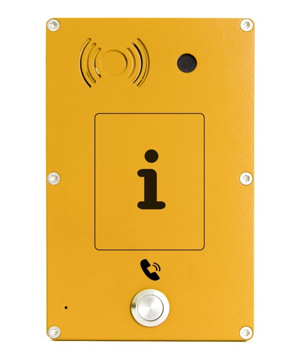 Ciser System C008-A-E - Intercomunicador Panphone Analógico Serie C de Superficie 1 botón Amarillo con Cámara Color